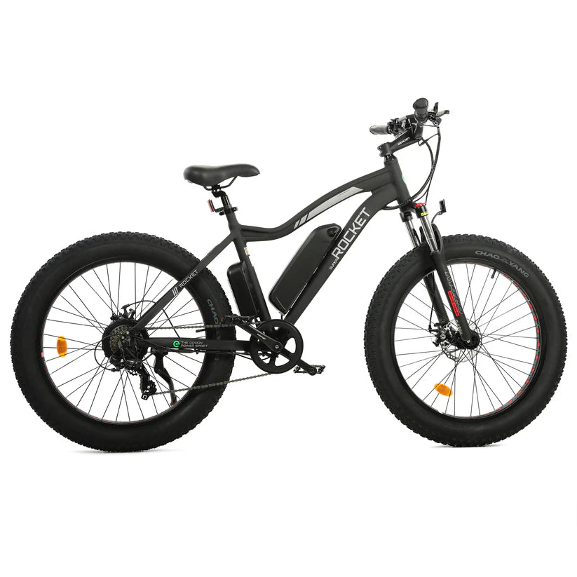 UL Certified-Ecotric Rocket Fat Tire Beach Snow Electric Bike - Matt Black, Top Speed: 20 mph