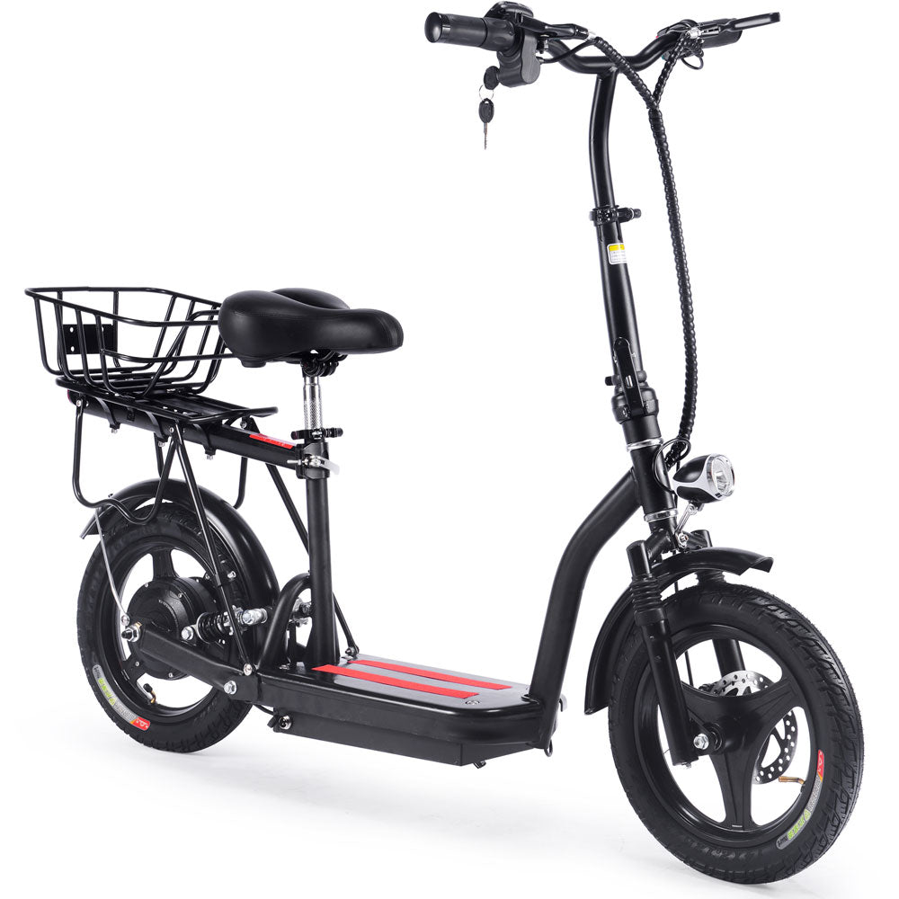 MotoTec Cruiser 48v 350w Lithium Electric Scooter Black, Speed: 6, 11, or 16 MPH