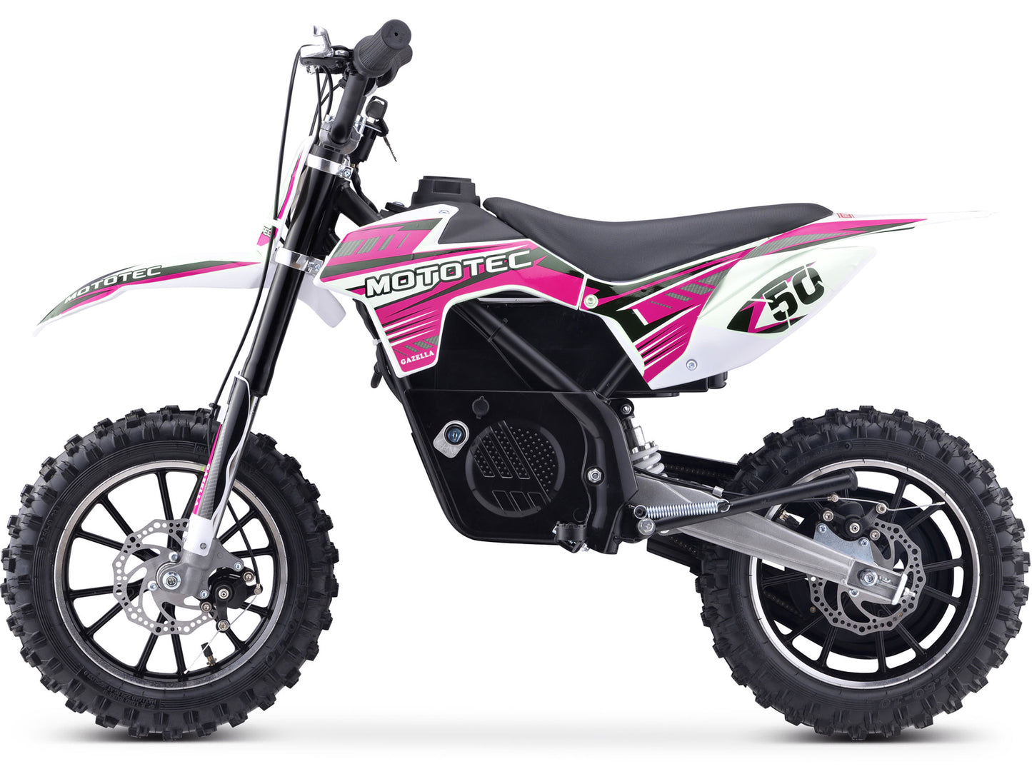 MotoTec 24v 500w Gazella Electric Dirt Bike Purple, Speed Options: 5, 10, and 16 MPH