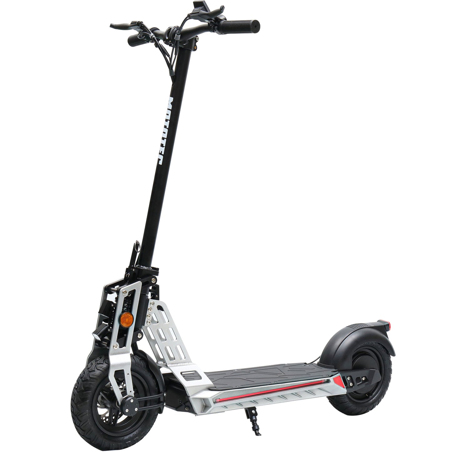 MotoTec Free Ride 48v 600w Lithium Electric Scooter Silver, Top Speed: 25MPH