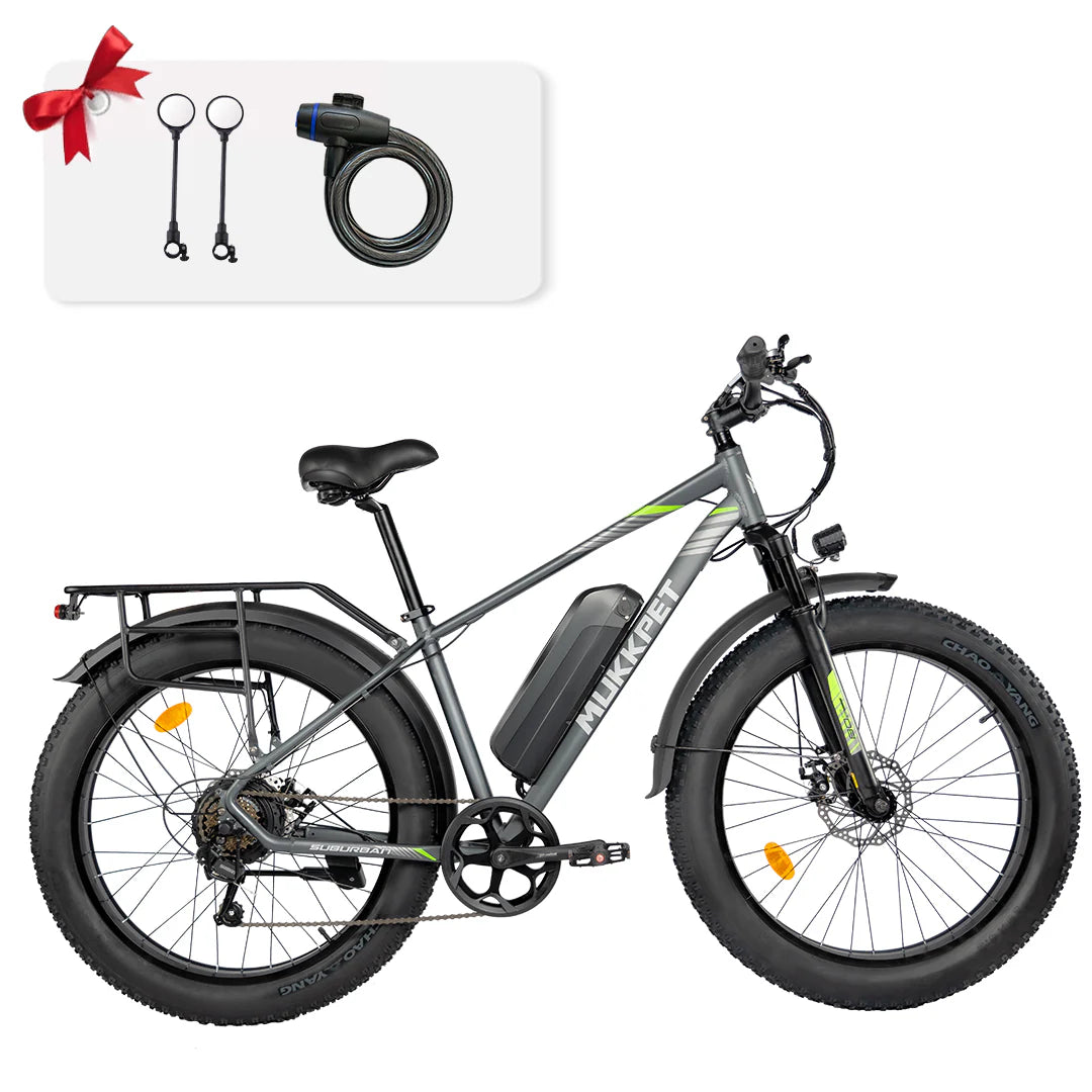 Mukkpet Suburban 1500W Peak E-bike, Max Speed: 25 MPH