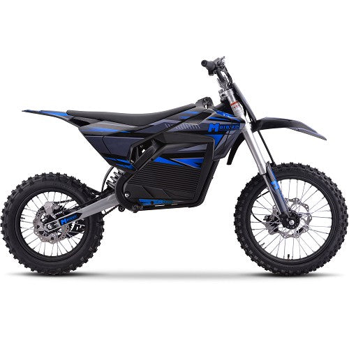 MotoTec 72v Pro Electric Dirt Bike 5000w Lithium Blue, Top Speed: 50 MPH