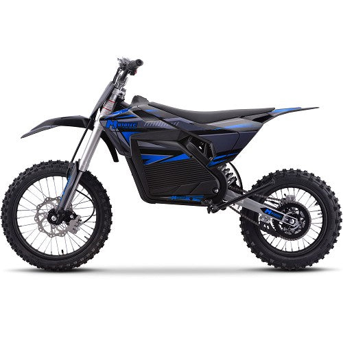 MotoTec 72v Pro Electric Dirt Bike 5000w Lithium Blue, Top Speed: 50 MPH