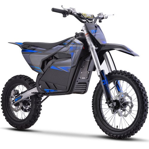 MotoTec 72v Pro Electric Dirt Bike 5000w Lithium Blue, Top Speed: 50 MPH