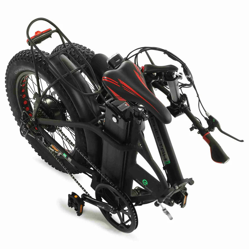 Ecotric 48V Fat Tire Portable and Folding Electric Bike with color LCD display, Top Speed: 20 mph