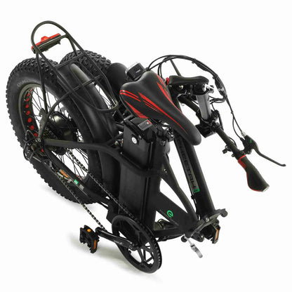 Ecotric 48V Fat Tire Portable and Folding Electric Bike with color LCD display, Top Speed: 20 mph