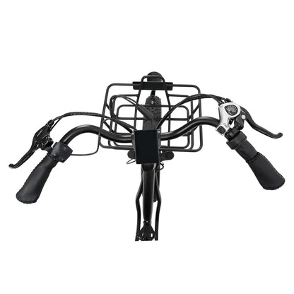 Ecotric 48V 24"x4.0 Front 20"x4.0 Rear Tires Tricycle electric bike with Front Basket + Rear Rack, Top Speed - 26MPH