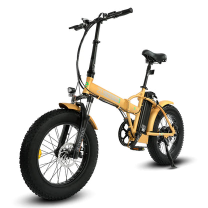 Ecotric 48V Gold portable and folding fat ebike with LCD display, Top Speed: 20 mph