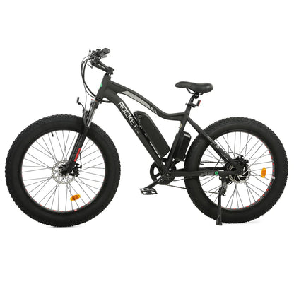 UL Certified-Ecotric Rocket Fat Tire Beach Snow Electric Bike - Matt Black, Top Speed: 20 mph