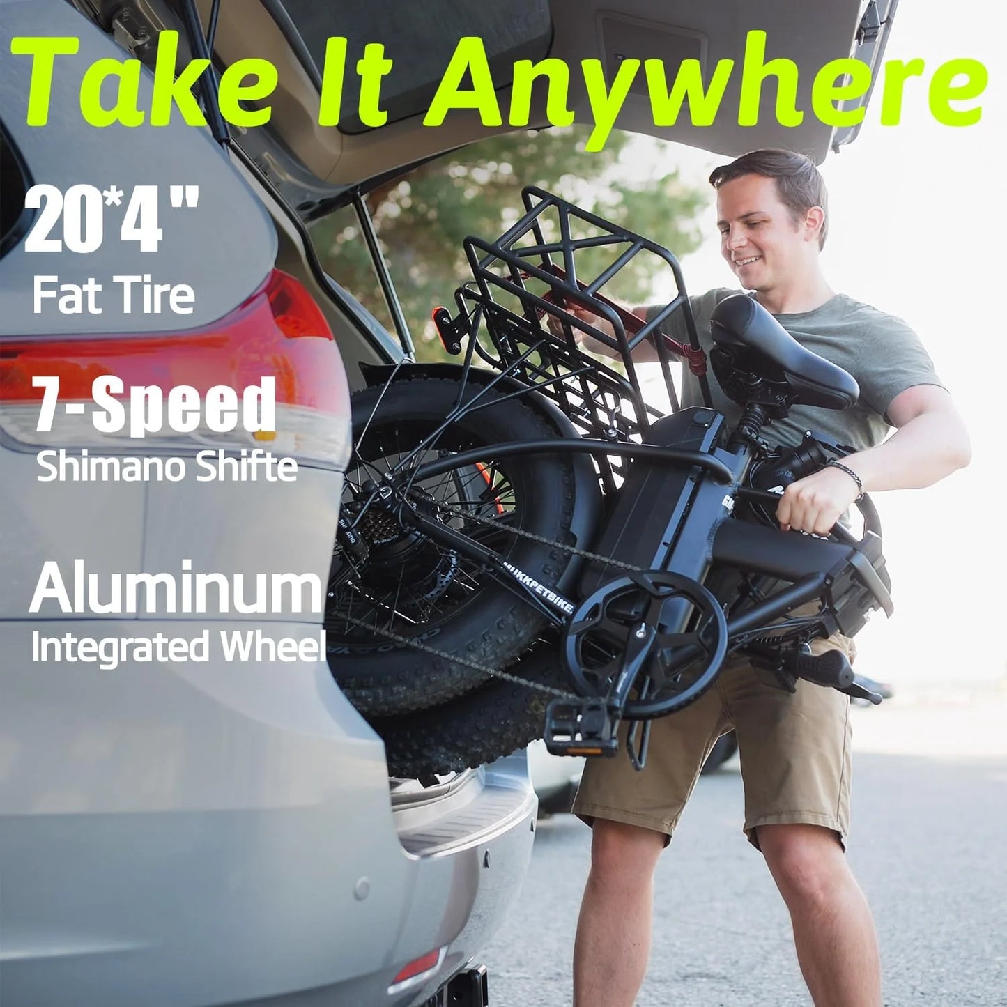 Mukkpet GL Foldable Fat Tire E-bike, Max Speed - 25mph