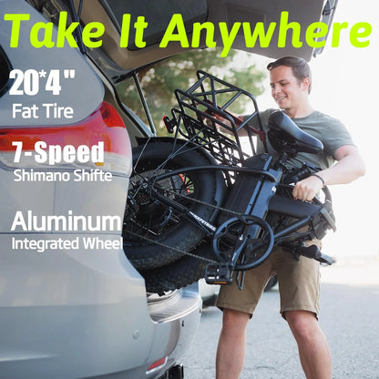 Mukkpet GL Foldable Fat Tire E-bike, Max Speed - 25mph