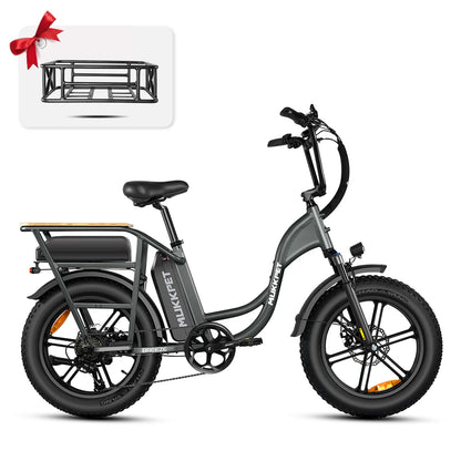 Mukkpet Breeze Dual-Battery Cargo eBike, Max Speed - 28MPH