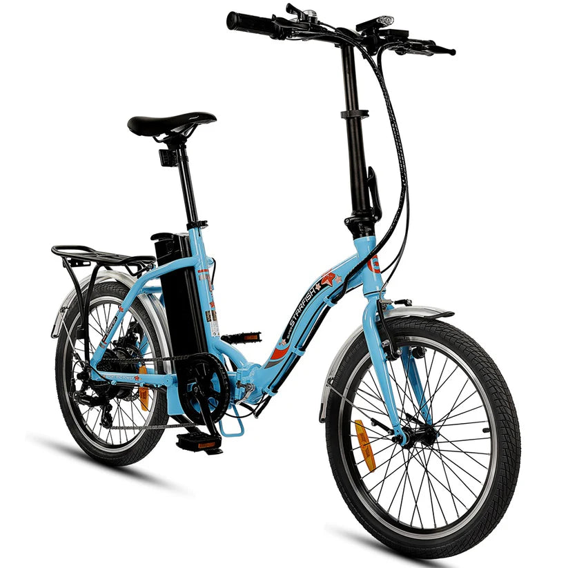 UL Certified-Ecotric 20inch Blue Starfish portable and folding electric bike, Top Speed: 20 mph