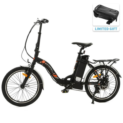 UL Certified-Ecotric Starfish 20inch portable and folding electric bike - Matt Black, Top Speed: 20 mph