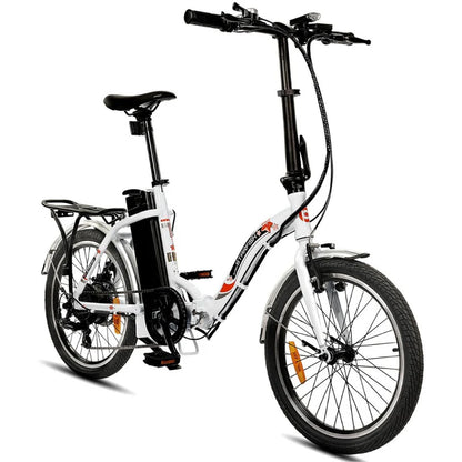 UL Certified-Ecotric Starfish 20 inches portable and folding electric bike - White, Top Speed: 20 mph
