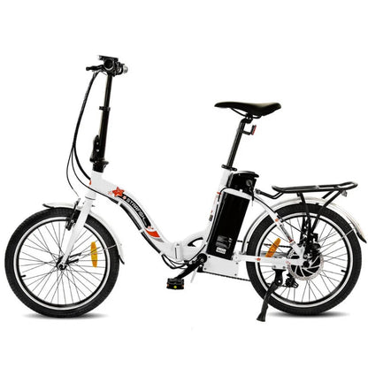 UL Certified-Ecotric Starfish 20 inches portable and folding electric bike - White, Top Speed: 20 mph