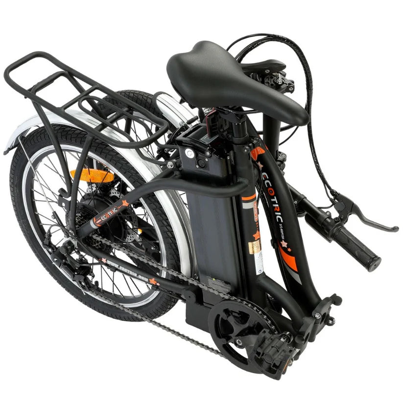 UL Certified-Ecotric Starfish 20inch portable and folding electric bike - Matt Black, Top Speed: 20 mph