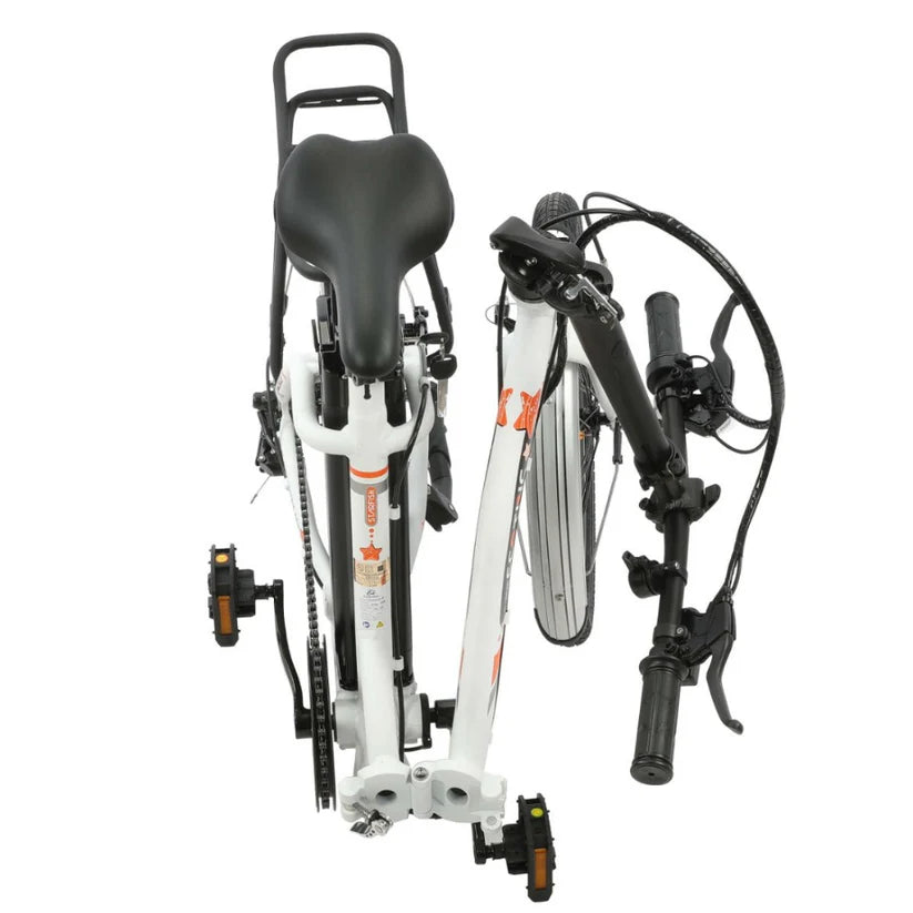 UL Certified-Ecotric Starfish 20 inches portable and folding electric bike - White, Top Speed: 20 mph