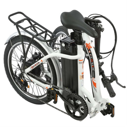 UL Certified-Ecotric Starfish 20 inches portable and folding electric bike - White, Top Speed: 20 mph