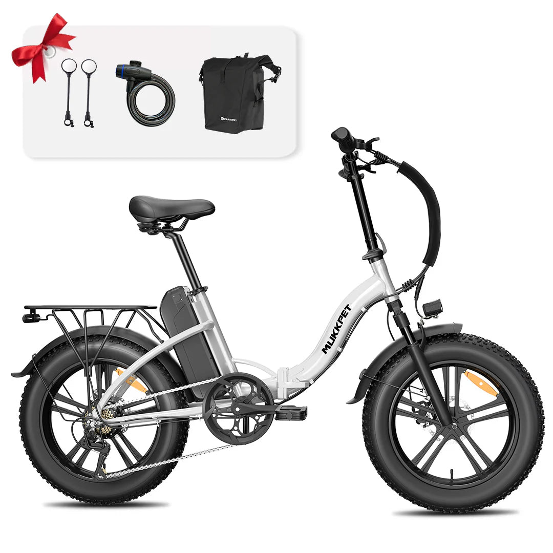 Mukkpet GL Foldable Fat Tire E-bike, Max Speed - 25mph