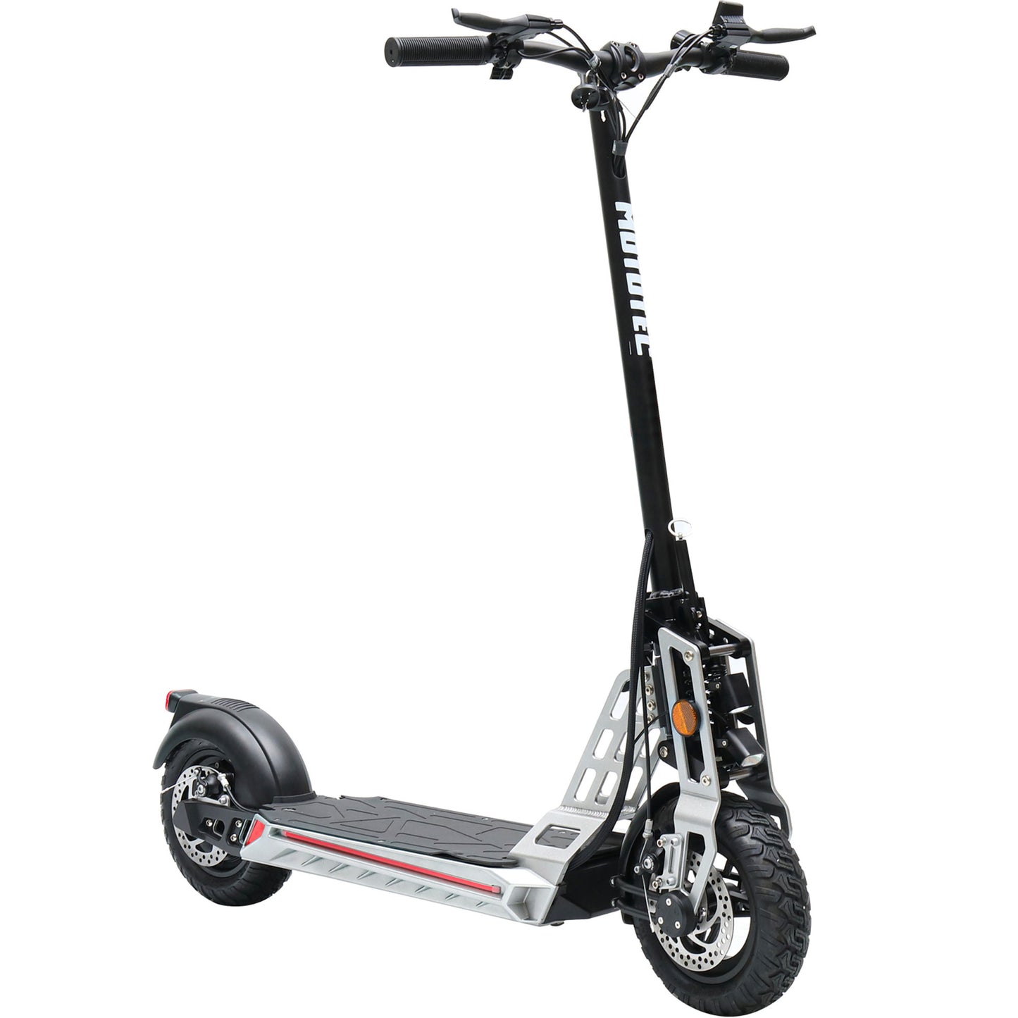 MotoTec Free Ride 48v 600w Lithium Electric Scooter Silver, Top Speed: 25MPH