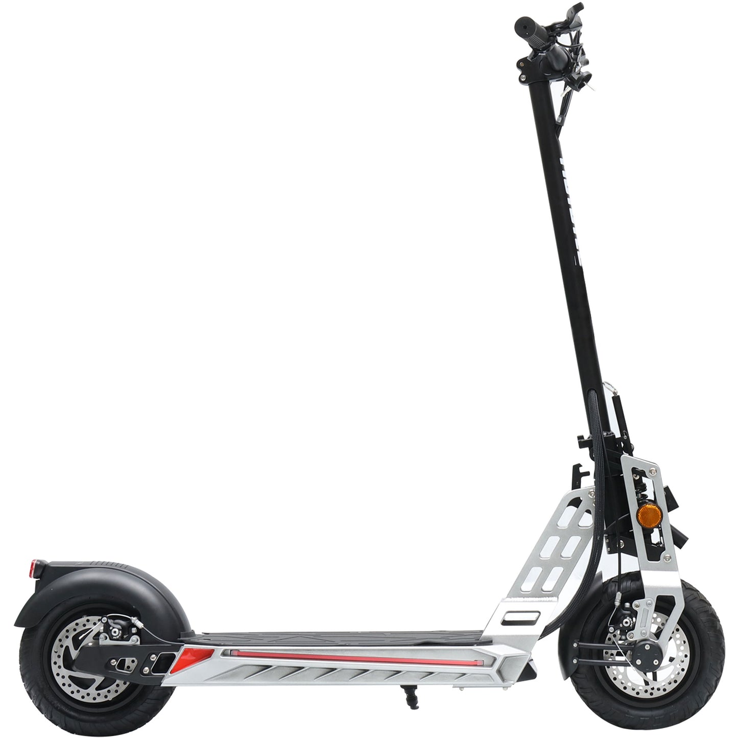 MotoTec Free Ride 48v 600w Lithium Electric Scooter Silver, Top Speed: 25MPH