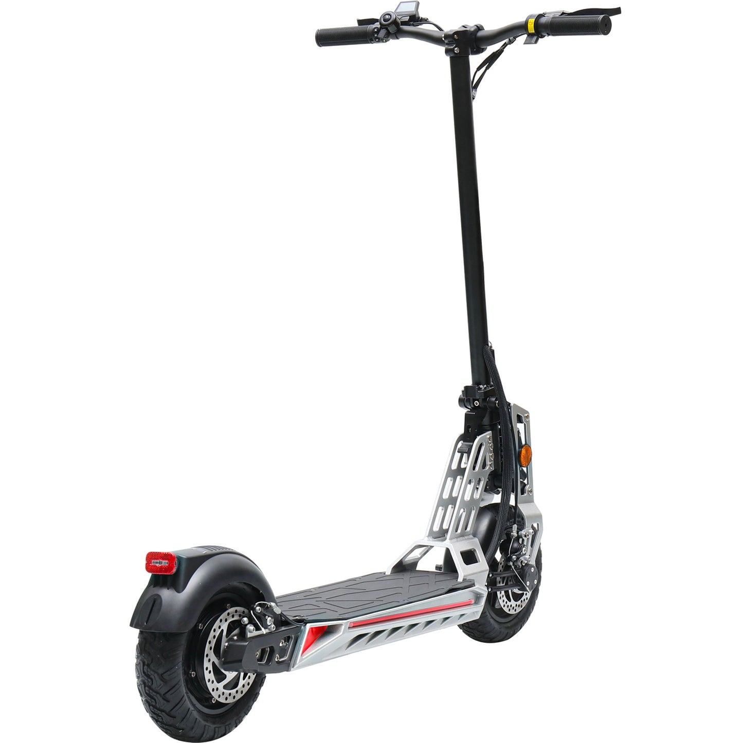 MotoTec Free Ride 48v 600w Lithium Electric Scooter Silver, Top Speed: 25MPH