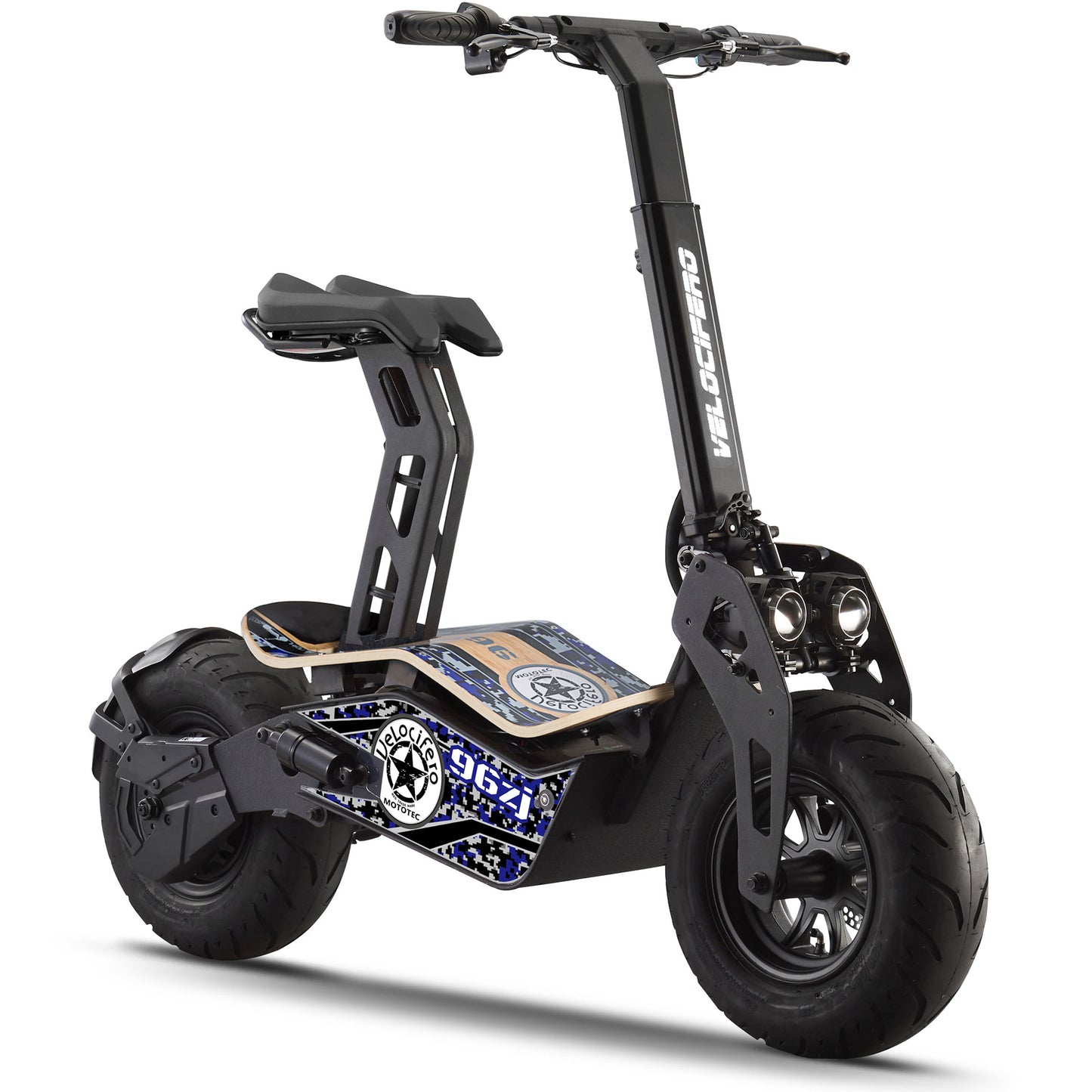 MotoTec Mad 1600w 48v Electric Scooter, Top Speed: 28 MPH