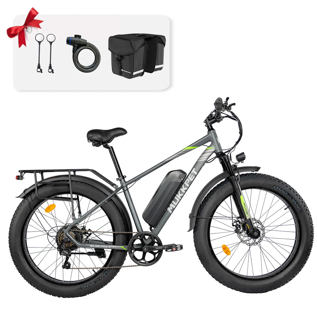 Mukkpet Suburban 1500W Peak E-bike, Max Speed: 25 MPH