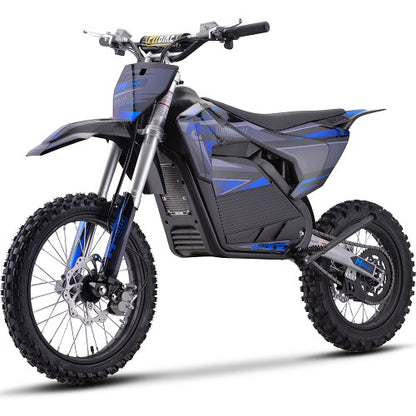 MotoTec 72v Pro Electric Dirt Bike 5000w Lithium Blue, Top Speed: 50 MPH